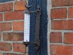 Kozijnthermometer met vogel - gietijzer - weerbestendig