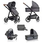 BabyGO Simplex - Combi Kinderwagen - Grijs Melange (incl. autostoel)