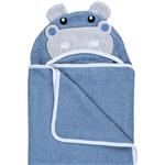 Bubaba Badcape met capuchon - Omslagdoek - Multidoek Nijlpaard Blauw (110 x 75cm)