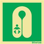 Reddingsvest Baby pictogram | 10x10 CM | Lichtgevend