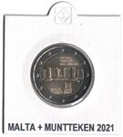 Malta 2 Euro 2021 Tarxien Tempels +  Muntteken in Munthouder