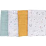 Bubaba Hydrofiel doek - Multidoek - Geel & Mint (40 x 40cm) - Set van 4