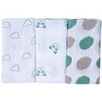 Bubaba Hydrofiel doek - Groene Panda's - Multidoek (80 x 80cm) - Set van 3