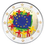 Spanje 2 Euro 2015 30 jaar Europese vlag Gekleurd