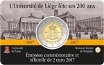 Belgie 2 Euro 2017 Coincard Luik Frans