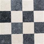 Turks hardsteen - getrommeld marmer dambord vloer mix 10x10
