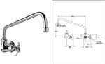 Kraan - alleen koud water - haaks - muurmontage - T&amp;S - EB-0211
