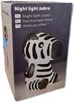 Zebra nachtlamp - 13 x 10.5 x 8 cm - Werkt op batterijen