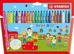 STABILO Trio A-Z Viltstiften - Etui 24 stuks