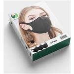 Safety First Wasbaar Gezichtsmasker - Zwart - 3 Pack - Voordeelverpakking