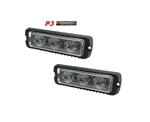 P3 LED Flitser  ECER65 - ECER10 - EMC 2 stuks  2 x 3 x 3 watt Hoog Intensiteit Leds 12/24V Aanbiedin