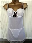 Chique Witte Doorzichtige Babydoll met String