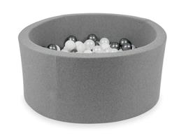 Ballenbad Grey 90x40cm incl. 300 ballen Ballen: wit-zilver
