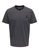 Henry Stripe T-Shirt Donkerblauw Wit Kledingmaat : M