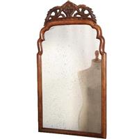 Antieke spiegels  / Hollandse notenhouten Soester spiegel ca. 1790 met afneembare kroon 48 X 88 cm (