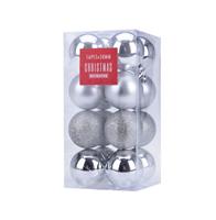 Kerstballen set 16 stuks Ø 5cm Zilver