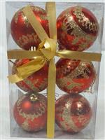 Kerstballen set 6 stuks Rood Ø 6 cm