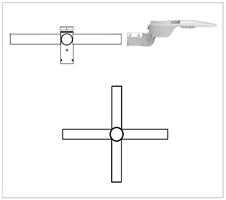 Lampenrek / wielkroon 4 voudig buis 60mm  t.b.v. montage schijnwerpers op een lichtmast.