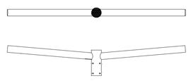 Lampenrek lang tweevoudig buis 60mm /150cm t.b.v.  t.b.v. montage schijnwerpers of armaturen op lich