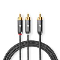 Subwoofer male-2x RCA male Cable 3.00m Subwoofer Cable 3.00m