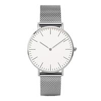 Minimalistisch Horloge voor Dames - Modieus Kwarts Uurwerk Mesh Bandje Zilver Wit