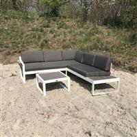 Witte hoek loungeset tuin wit - 192x219cm