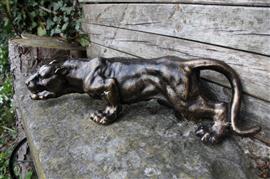 sculptuur, Creeping Panther - 41 cm - IJzer (gegoten/gesmeed)