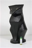 sculptuur, Statue Black cat, door stopper - 26 cm - IJzer (gegoten/gesmeed)