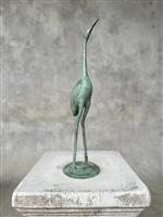 sculptuur, NO RESERVE PRICE - Bring the Beauty of Nature Indoors with a Patinated Bronze Crane Statu