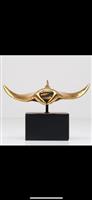sculptuur, NO RESERVE PRICE - Sculpture Manta Ray on a Base - 11.5 cm - Brons