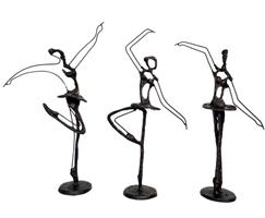 Figuur - 3 ballerina dancers - IJzer (gegoten)