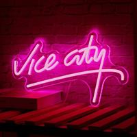 Lichtbord - Led-neonstijl Vice City - Plastic, neon
