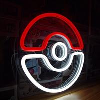 Lichtbord - Led-neonstijl Pokemon Pokébal - Plastic, neon
