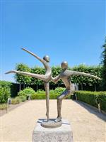 sculptuur, Dancing couple - 57 cm - Gepatineerd brons