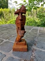 Beeld, Garden statue rusty patina The Silence - 33 cm - metaal