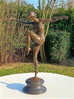 naar chiparus - sculptuur, HARLEQUIN DANCER - 70 cm - brons marmer