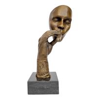 sculptuur, Cigar smoker - 48 cm - Brons, Marmer