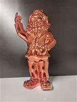 Beeld, naughty copper  gnome with middle finger - 30 cm - polyresin