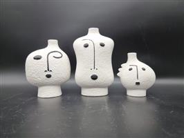 3 Abstract Vases - New - Vaas  - Porselein
