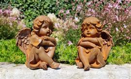 Beeldje - A pair of dreaming cherubs (2) - IJzer (gegoten)