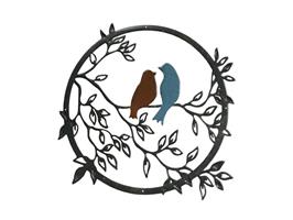 Decoratief ornament - Muurcirkel vogels op tak 50 cm - Europa