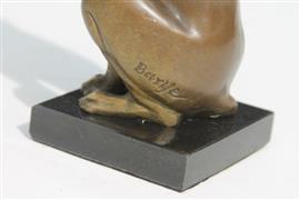 sculptuur, zittende windhond - 26 cm - Brons (gepatineerd)