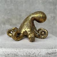 Beeld, No Reserve Price -  A Octopus Sculpture in Polished Bronze - 11 cm - Brons