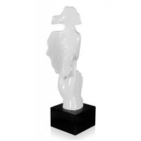 sculptuur, Viso astratto uomo bianco - 48 cm - Hars