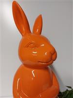 Beeld, fine statue of a orange rabbit - 54 cm - polyresin