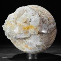 GEEN RESERVEPRIJS - Prachtige kwartsbol met grote punten op een aangepaste standaard - Kristal- 1900
