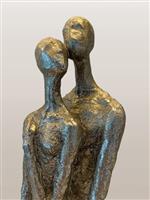 Snijwerk, Adam en Eva ( goud overschilderd) - 36 cm - Hout