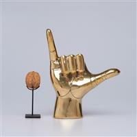 sculptuur, NO RESERVE PRICE - SHAKA / Hang Loose Hand Signal Sculpture in Polished Brass - 21 cm - M