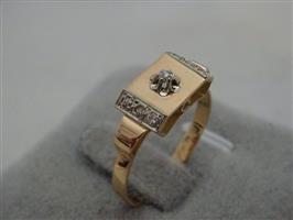Zonder Minimumprijs - Ring - 18 karaat Geel goud, Witgoud Diamant - Diamant