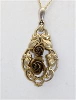 Zonder Minimumprijs - Art Nouveau German circa 1900s - 2-delige sieradenset Ben. Dubbel goud 18k